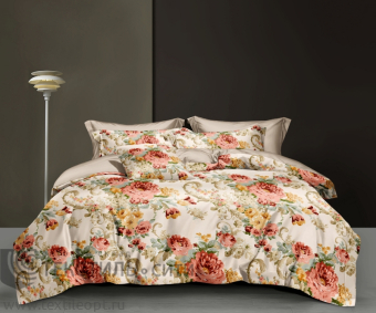 ткань Сатин Премиум "Розовый букет"