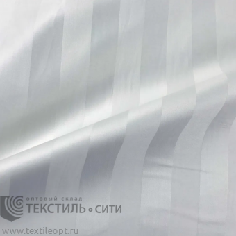 ткань Сатин-страйп, полоса 3 см, цв. белый, ш-310см