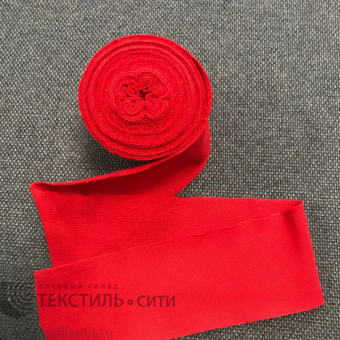 Лента трикотажная (рибана) Ш-60 мм цв.красный