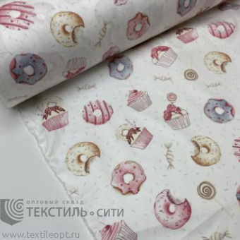 Сатин "ПОНЧИКИ" 100% х/б Ш-160 см пл.125 гр. 7-17, м