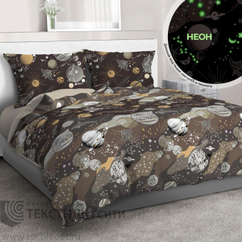 ткань Перкаль "Сигман" НЕОН коричневый